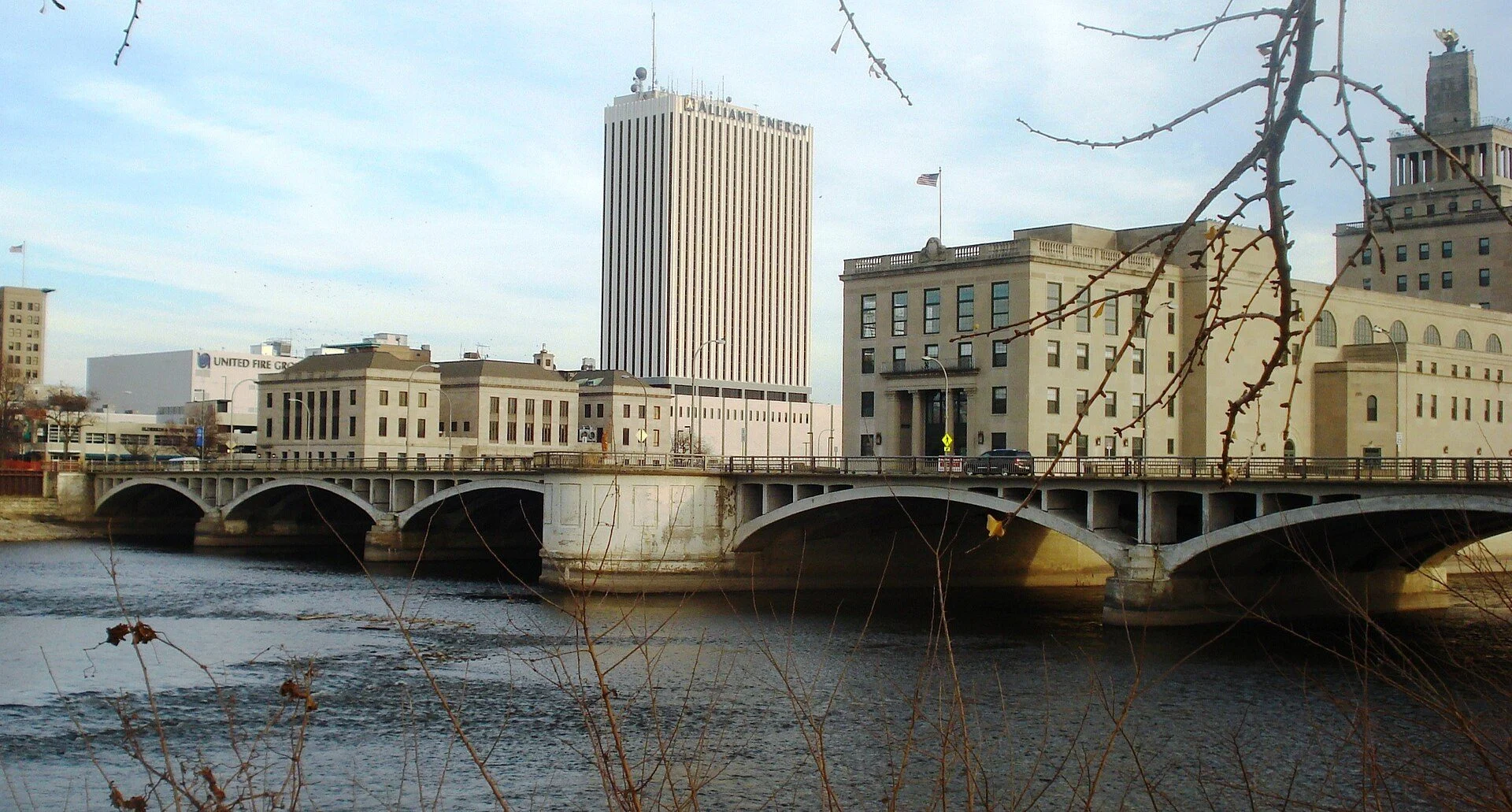 First Avenue Bridge over the Cedar River in downtown Cedar Rapids